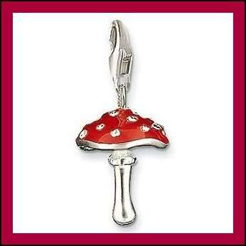 925 Silver Pink Mushroom Charm with Clasp